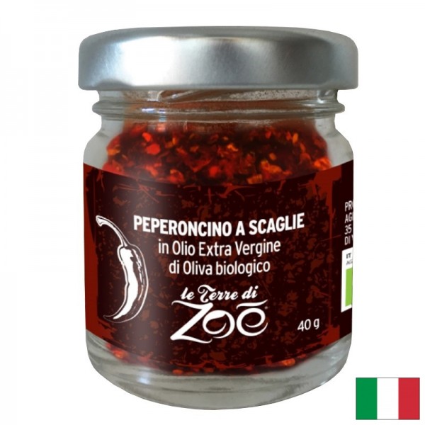 Люспи от лют червен пипер в зехтин...