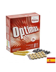 Енергия и тонус Optimax, стак, 30 ампули за пиене + 30 капсули витамини минерали, 30 капсули антиоксиданти - Пчелни продукти