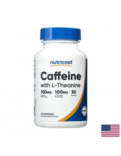 Енергия и добро настроение - Кофеин 100 mg + L-Теанин 100 mg, 30 капсули - Мозъчна функция,памет, концентрация