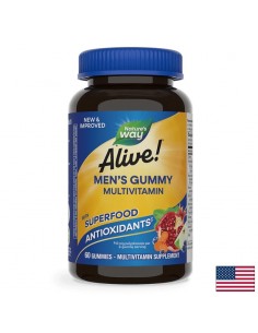 Мултивитамини за мъже Алайв - Alive! Men’s Gummy Complete Multivitamin, 60 желирани таблетки - Мултивитамини