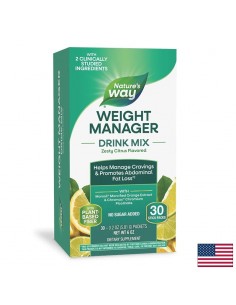 Формула за контрол на апетита, теглото и коремните мазнини - Weight Manager - 30 сашета, с вкус на цитрусови плодове - Витамин B