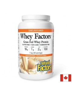 Чист суроватъчен протеин Whey Factors® - Неовкусен, за мускули и възстановяване, 1 kg прах - Спортни добавки