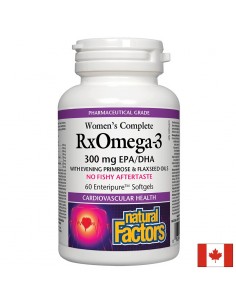 RxOmega-3 за жени – 300 mg EPA-DHA - Рибено масло, ленено масло и масло от вечерна иглика, 60 софтгел капсули 2