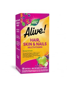 Мултивитамини за коса, кожа и нокти Алайв - Alive! Hair, Skin & Nails Multivitamin, 60 софтгел капсули 2