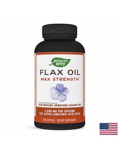 Ленено масло – висока концентрация, максимум сила - Flax Oil Max Strength 52% ALA, 1300 mg, 200 софтгел капсули