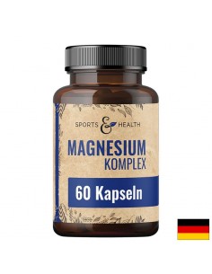 Магнезий 126 mg (8 форми) + Витамин B6 2.1 mg – За мускули, сърце и нервна система, 60 капсули - Витамин B