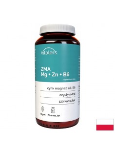 ZMA – Магнезий 240 mg + Цинк 15 mg + Витамин B6 10 mg - Възстановяване, сън и мускулна сила, 120 капсули