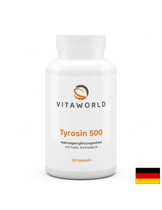 L-Тирозин – За синтеза на тиреоидни хормони и концентрация, 500 mg, 120 капсули - По здравно направление