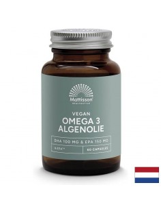 Веган Омега-3 от водорасли - Подкрепа за сърцето и мозъчната функция, EPA 150 mg, DHA 100 mg, 60 капсули - По здравно направление