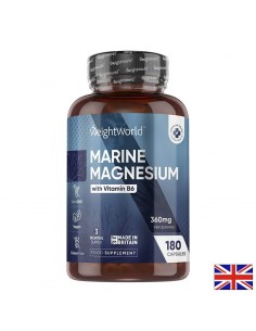 Морски магнезий 180 mg + Витамин B6 – Мускулна функция, 180 капсули
