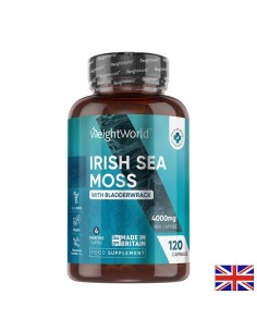 Irish sea moss 4000 mg + Фукус (кафяви водорасли) 639 mg – Детокс, храносмилане и метаболитен баланс, 120 капсули