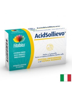 Acid Sollievo – Бързо облекчение при киселини и подуване, 20 дъвчащи таблетки