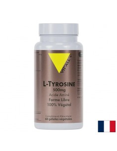 L-Тирозин – Фокус, енергия и подкрепа за щитовидната жлеза, 500 mg, 60 веган капсули - Аминокиселини