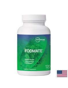 Ензимен комплекс – Подкрепа при FODMAP – при чувствителен и подут стомах, Fodmate™, 2540 mg, 120 капсули - Ензими