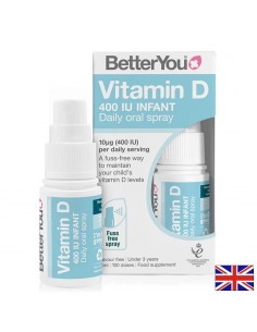 Витамин D3 за бебета и деца – Нормален растеж и здрави кости, 400 IU, 100 впръсквания, спрей 15 ml