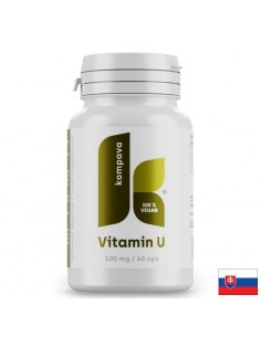 Витамин U (метилметионин) – Подкрепа за стомашната лигавица и храносмилателен комфорт, 1000 mg, 30 дневни дози, 60 капсули