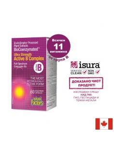Биокоензимиран витамин В комплекс (високоусвоим) - Плюс холин, инозитол & BioPQQ®, 60 капсули за 2 месеца прием - Нервна система