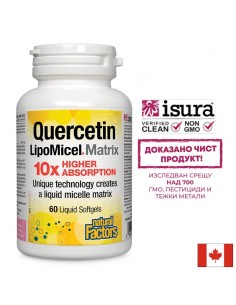 Кверцетин LipoMicel Matrix 10 X Higher Absorption, 250 mg x 60 софтгел капсули - Запушен нос, хрема и синузит