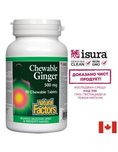 Джинджифил - при гадене и стомашен дискомфорт, 500 mg, 90 дъвчащи таблетки - Дъвчащи таблетки