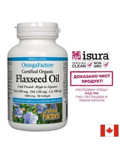 Ленено масло, 1000 mg х 90 софтгел капсули - Мозъчна функция,памет, концентрация