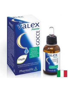 Валериана 80 mg + Мелатонин 1 mg + Калифорнийски мак – За по-бързо заспиване, Valex Notte Gocce, 50 ml капки