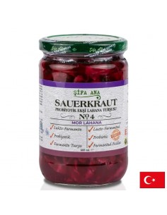 Червено кисело зеле с пробиотици – Ферментирала туршия за добро храносмилане, 660 ml