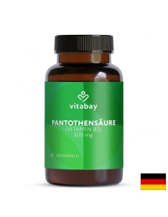 Пантотенова киселина – Енергия и метаболизъм, 500 mg, 200 капсули - Витамин B