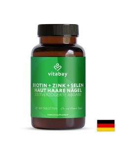 Биотин 10 000 µg + Цинк + Селен – Коса, кожа и нокти, 180 таблетки