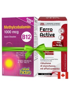 Промо пакет 17 - Витамин В12 (метилкобаламин) + ФероАктив SanaVita (желязо + фолиева киселина) - Нервна система