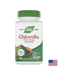 Хлорела (микроводорасли) - Зелена супер храна и детоксикатор, 410 mg х 100 капсули - Клетъчно здраве