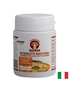 Баобаб (пулпа от плод) – Подкрепа за храносмилането и чревния комфорт, 750 mg, 60 дъвчащи таблетки