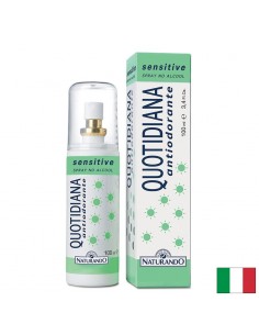 Спрей против прекомерно изпотяване за чувствителна кожа, дълготраен ефект, Quotidiana Sensitive Antiodorante, 100 ml - Козметика
