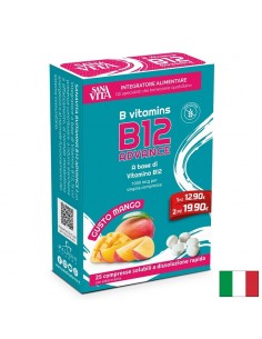 Витамин B12 (цианокобаламин) – Енергия, нервна система и намаляване на умората, 250 µg, 25 сублингвални таблетки - Енергия