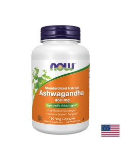 Ашваганда – Хроничен стрес, висока тревожност и качествен сън, 450 mg, 180 веган капсули - Ашваганда