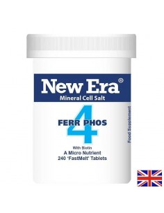 Минерална сол №4 Железен фосфат с Биотин – Добро кръвообращение и имунна подкрепа, 240 бързоразтворими таблетки