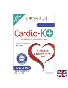 Cardio-K (Монаколин K 2.5 mg от червен ориз + Коензим Q10 10 mg) – Нормален холестерол, 60 капсули