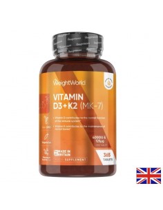Костна система - Витамин D3 4000 IU + K2 100 µg, 365 таблетки - Vitamin D+K - Коса, кожа, нокти