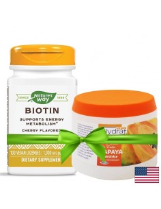 Биотин - Коса, кожа и нокти, клетъчна енергия, 1000 mcg x 100 таблетки за смучене - Коса, кожа, нокти