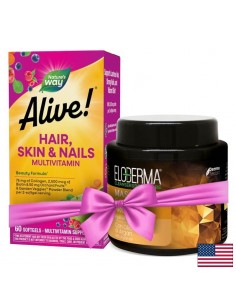 Мултивитамини за коса, кожа и нокти Алайв - Alive! Hair, Skin & Nails Multivitamin, 60 софтгел капсули