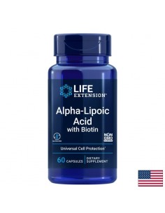 Алфа-липоева киселина 250 mg + Биотин 2500 µg – Подкрепа за кръвната захар и метаболизма, 60 капсули