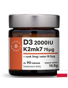 Витамин D3 25 µg + K2 MK-7 37.5 µg – Здрави кости, силен имунитет, 90 таблетки - Кости и стави