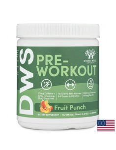 Pre-Workout L-Цитрулин 3000 mg + Бета аланин 1600 mg + Кофеин 175 mg – Енергия и издръжливост, плодов пунш, 253 g, 30 дози, прах