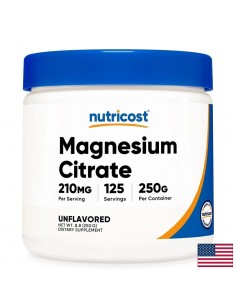 Магнезий цитрат – Мускулни крампи и умора, 210 mg, 250 g, 160 дози, прах
