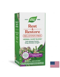 Rest & Restore – Билкова формула за сън с валериана и ашваганда, 30 капсули