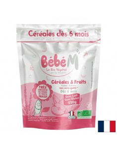 Bébé M Зърнена каша с ябълка и банан, БИО – За бебета 6+ месеца, 220 g