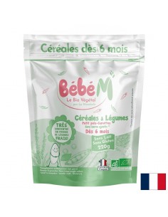 Bébé M Зърнена каша с грах и морков, БИО – За бебета 6+ месеца, 220 g