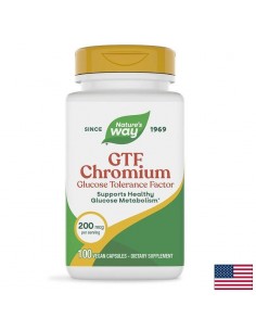 Хром (никотинат) GTF - Контрол на кръвната захар и апетита, 200 mcg, 100 капсули - Диабет и кръвна захар