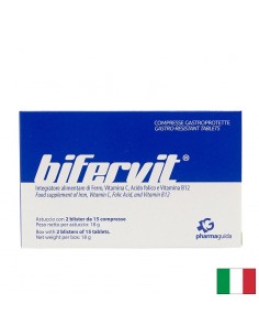 Bifervit – Желязо 15 mg + фолиева киселина 200 µg, при анемия и умора, 30 стомашно-устойчиви таблетки