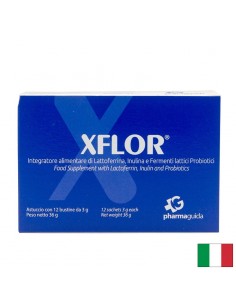 XFLOR – Лактоферин 100 mg + инулин и 13 млрд. пробиотици, имунитет и чревна флора, 12 сашета