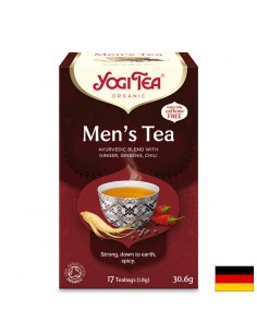 Yogi Tea Men's Tea – аюрведичен чай за мъже с джинджифил, женшен и кардамон, БИО, 17 филтърни пакетчета - Джинджифил